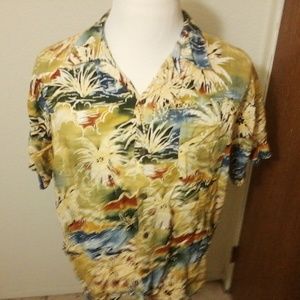 Ocean Current Large Rayon Hawaiian Shirt